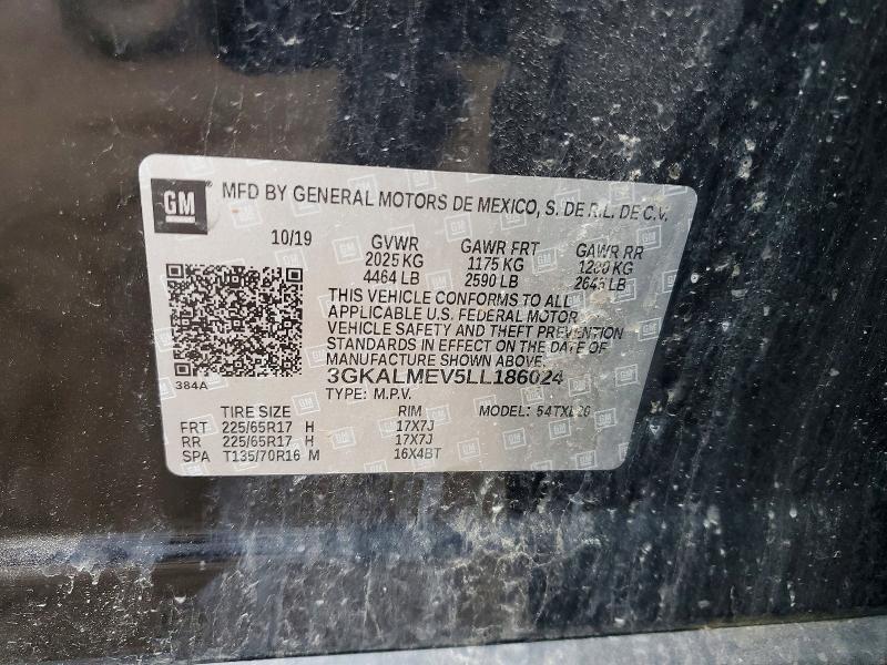 2020 Gmc Terrain მანქანა იყიდება აუქციონზე, vin: 3GKALMEV5LL186024, აუქციონის ნომერი: 57813646