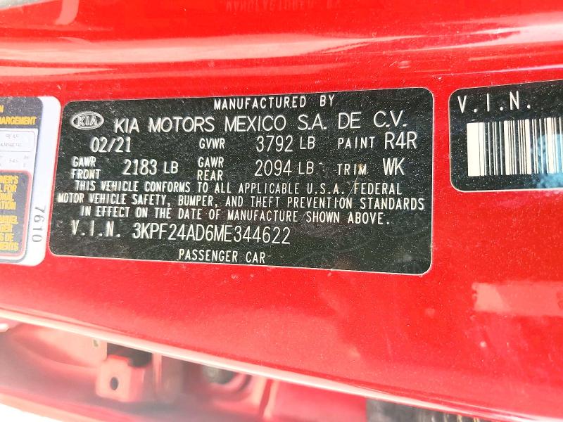 2021 Kia Forte მანქანა იყიდება აუქციონზე, vin: 3KPF24AD6ME344622, აუქციონის ნომერი: 57029276