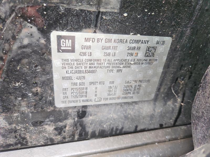Продаж на аукціоні авто 2020 Buick Encore, vin: KL4CJASB9LB344007, номер лоту: 57148236