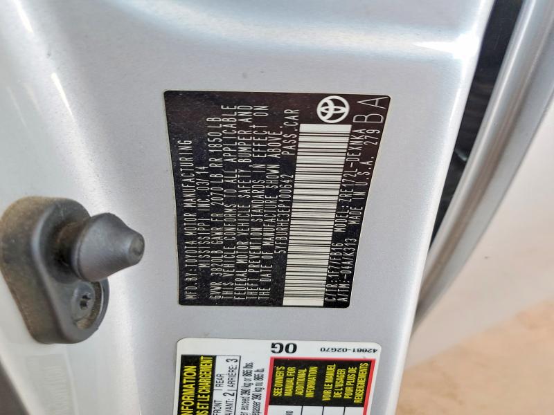 Aukcja sprzedaży 2014 Toyota Corolla, vin: 5YFBURHE3EP100642, numer aukcji: 56739586