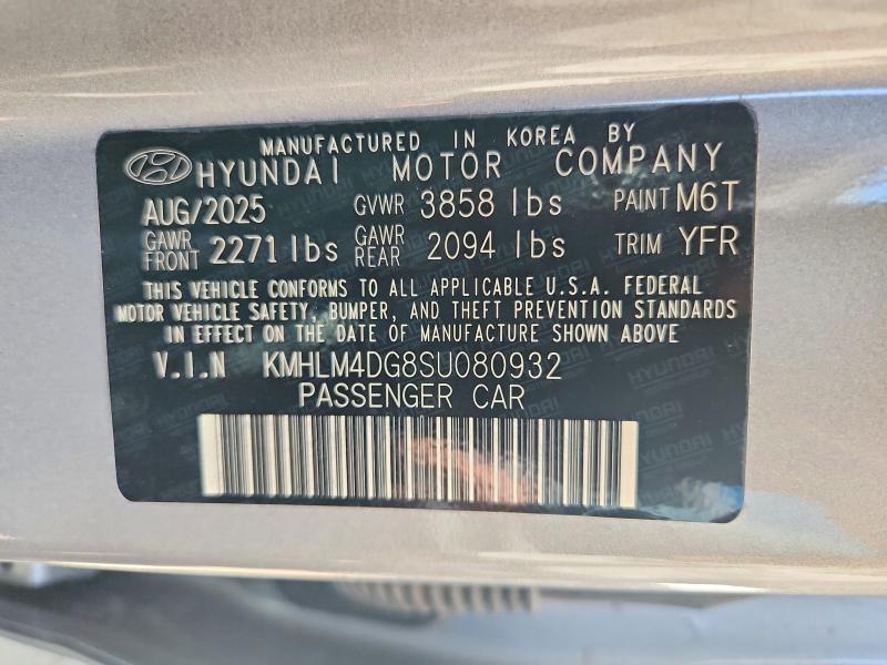 57416286 :رقم المزاد ، KMHLM4DG8SU080932 vin ، 2025 Hyundai Elantra مزاد بيع