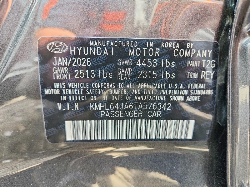 Aukcja sprzedaży 2026 Hyundai Sonata, vin: KMHL64JA6TA576342, numer aukcji: 56365926