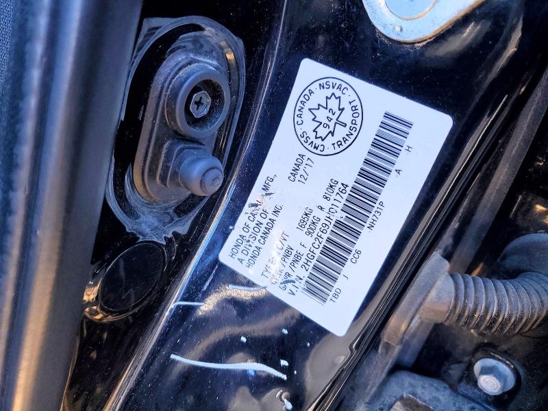 2018 Honda Civic მანქანა იყიდება აუქციონზე, vin: 2HGFC2F69JH011764, აუქციონის ნომერი: 57387006