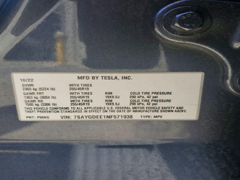Aukcja sprzedaży 2022 Tesla Model Y, vin: 7SAYGDEE1NF571938, numer aukcji: 56149746