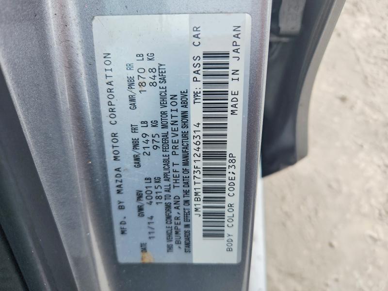 56265266 :رقم المزاد ، JM1BM1T73F1246314 vin ، 2015 Mazda 3 مزاد بيع
