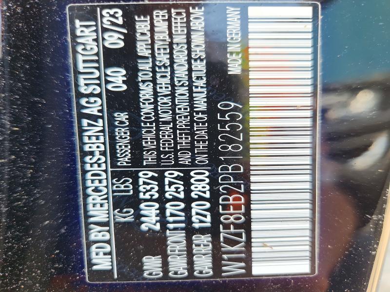 58367216 :رقم المزاد ، W1KZF8EB2PB182559 vin ، 2023 Mercedes-benz E مزاد بيع