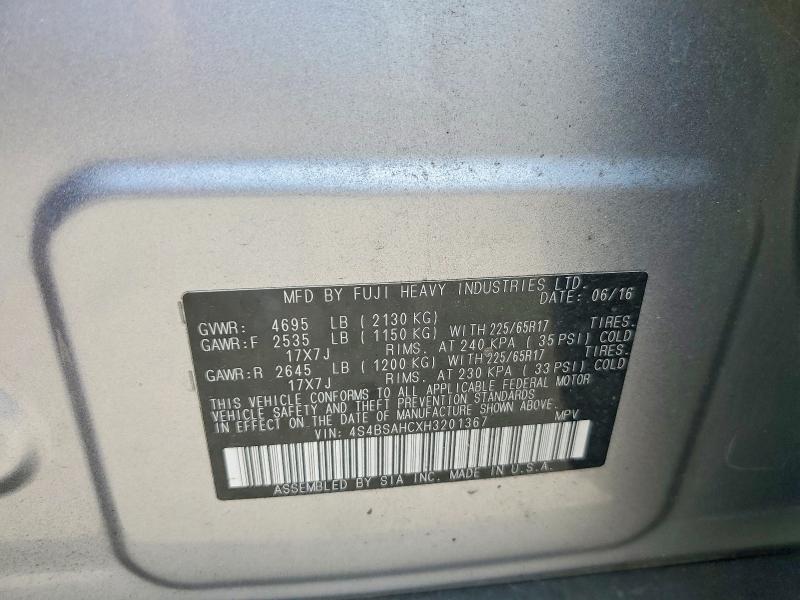 Aukcja sprzedaży 2017 Subaru Outback, vin: 4S4BSAHCXH3201367, numer aukcji: 57181286
