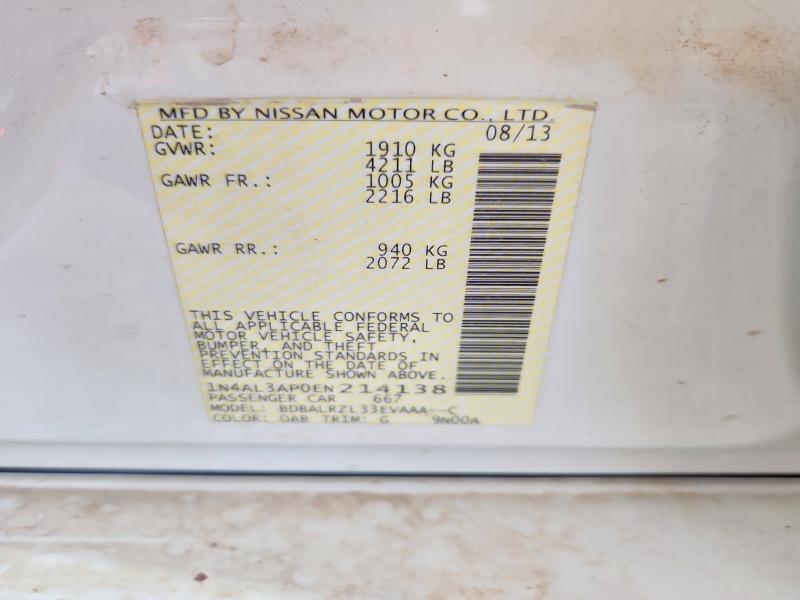 Продажа на аукционе авто 2014 Nissan Altima, vin: 1N4AL3AP0EN214138, номер лота: 55622206
