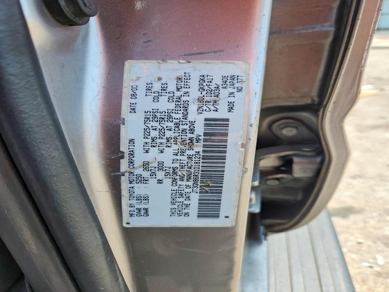 2001 Toyota 4runner მანქანა იყიდება აუქციონზე, vin: JT3GN86R310181234, აუქციონის ნომერი: 58972336