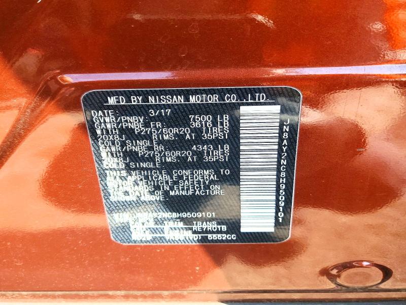 Aukcja sprzedaży 2017 Nissan Armada, vin: JN8AY2NC8H9509101, numer aukcji: 56985026