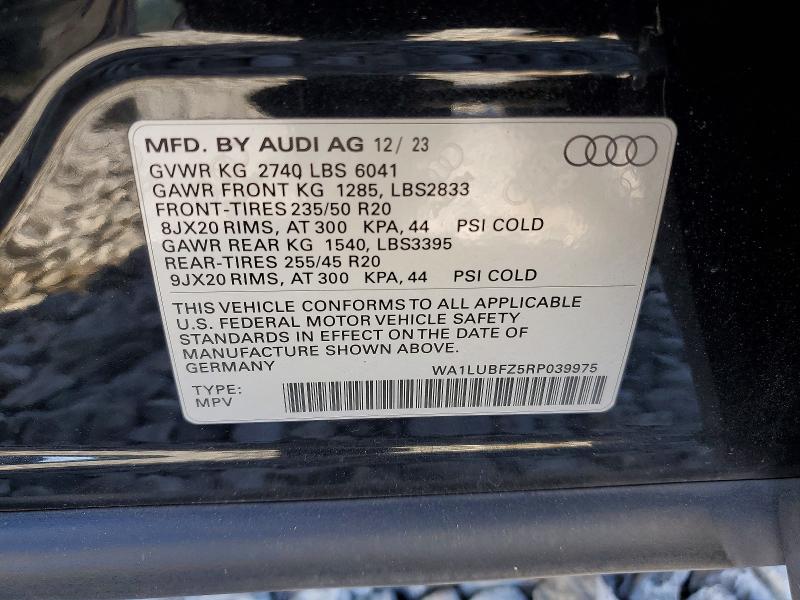 Продажа на аукционе авто 2024 Audi Q4 E-tron, vin: WA1LUBFZ5RP039975, номер лота: 57173856