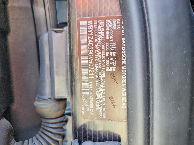 Продаж на аукціоні авто 2016 Bmw I3, vin: WBY1Z4C59GV507211, номер лоту: 58702886