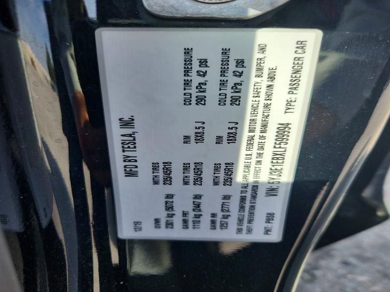 Продажа на аукционе авто 2020 Tesla Model 3, vin: 5YJ3E1EBXLF599994, номер лота: 59125646