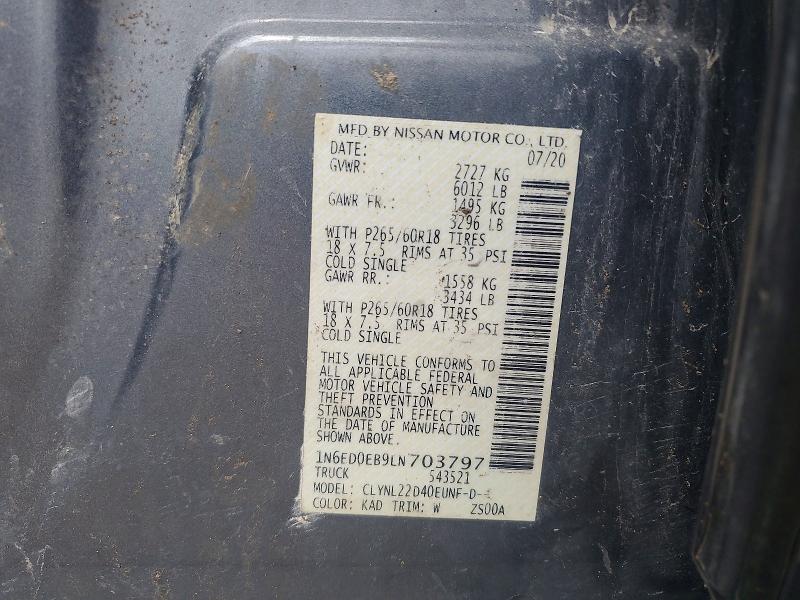 Продажа на аукционе авто 2020 Nissan Frontier, vin: 1N6ED0EB9LN703797, номер лота: 55875846