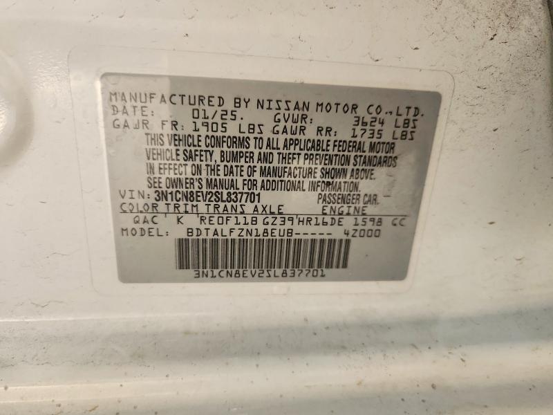 55804926 :رقم المزاد ، 3N1CN8EV2SL837701 vin ، 2025 Nissan Versa مزاد بيع