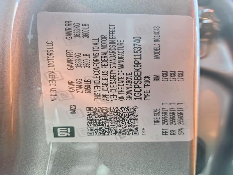 Aukcja sprzedaży 2023 Chevrolet Colorado, vin: 1GCPSBEK9P1153740, numer aukcji: 57896906