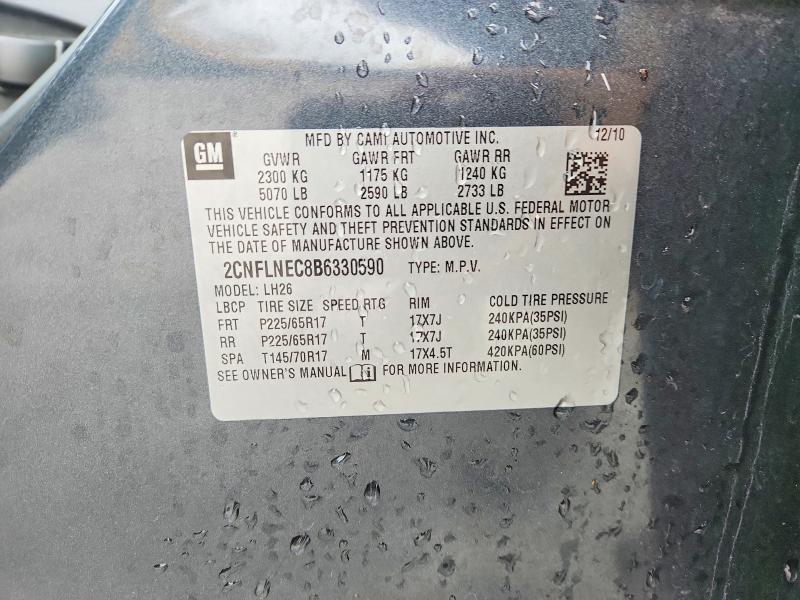 55568226 :رقم المزاد ، 2CNFLNEC8B6330590 vin ، 2011 Chevrolet Equinox مزاد بيع