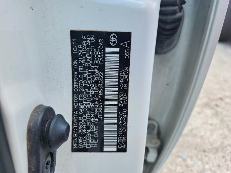 2011 Toyota Prius მანქანა იყიდება აუქციონზე, vin: JTDKN3DU1B5342622, აუქციონის ნომერი: 58996646