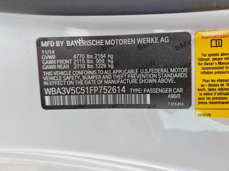 Aukcja sprzedaży 2015 Bmw 428, vin: WBA3V5C51FP752614, numer aukcji: 55940396