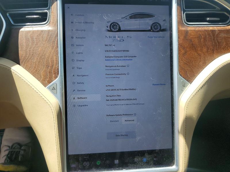 Aukcja sprzedaży 2017 Tesla Model S, vin: 5YJSA1E25HF185942, numer aukcji: 57738556