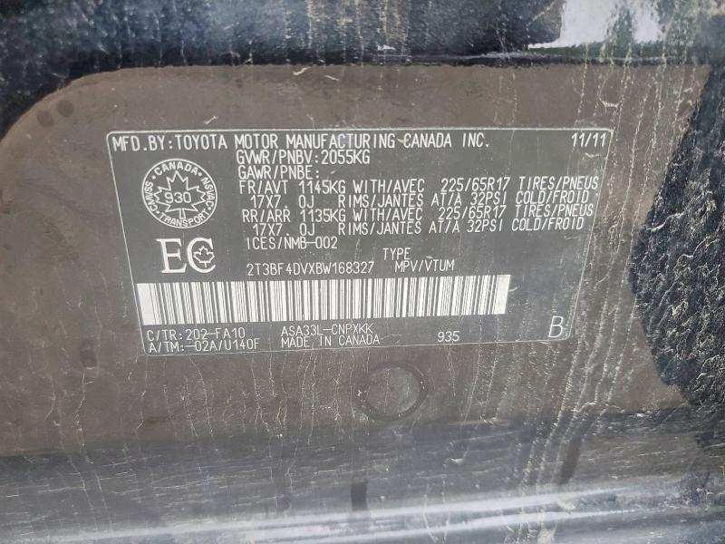 Продажа на аукционе авто 2011 Toyota Rav4, vin: 2T3BF4DVXBW168327, номер лота: 56986526