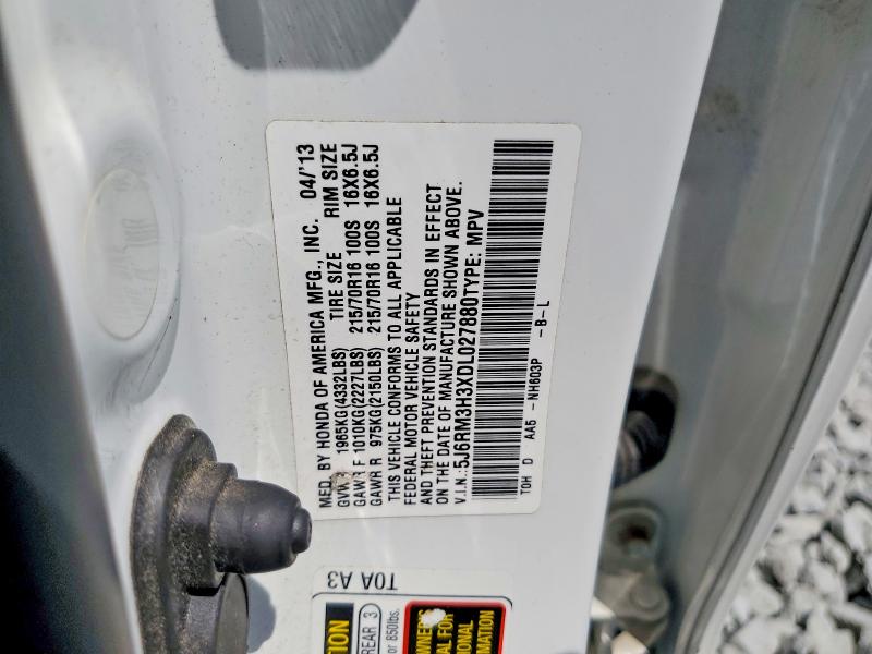 Продажа на аукционе авто 2013 Honda Cr-v, vin: 5J6RM3H3XDL027880, номер лота: 59225066