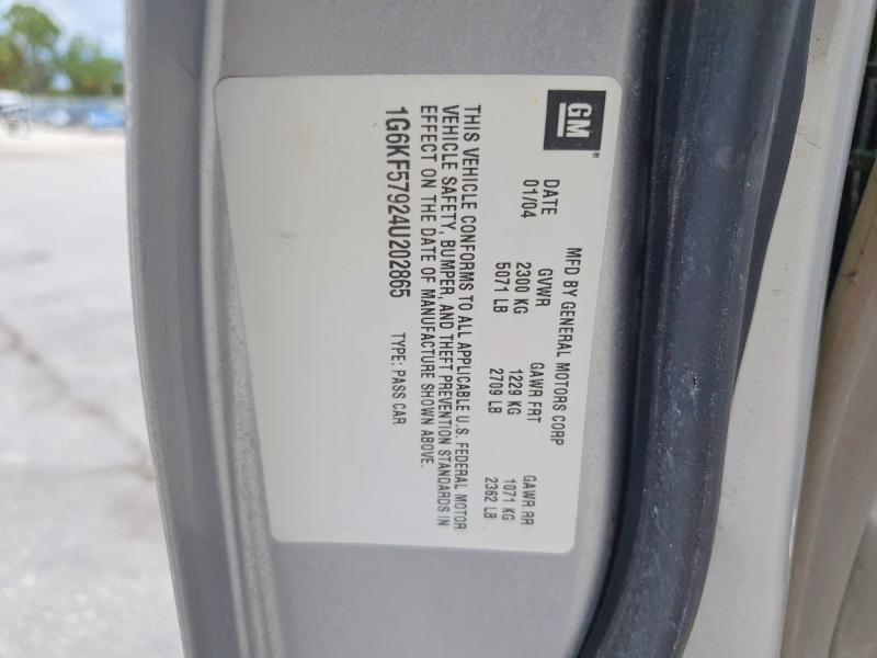 2004 Cadillac Deville მანქანა იყიდება აუქციონზე, vin: 1G6KF57924U202865, აუქციონის ნომერი: 56949856