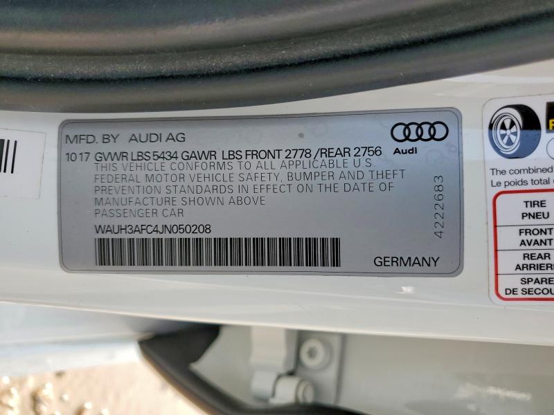 Продажа на аукционе авто 2018 Audi A6, vin: WAUH3AFC4JN050208, номер лота: 58696096