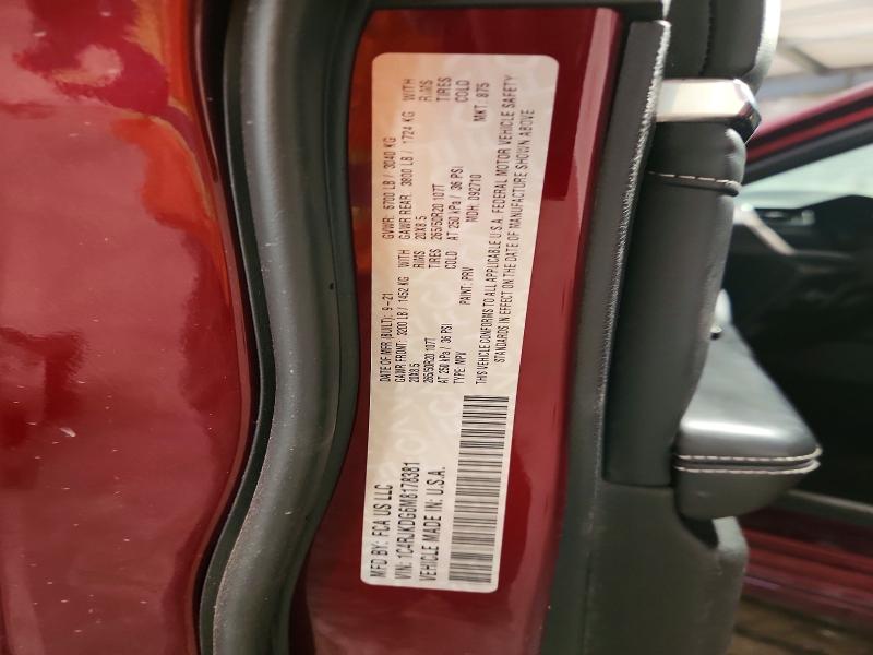 55598556 :رقم المزاد ، 1C4RJKDG6M8178381 vin ، 2021 Jeep Grand Cherokee مزاد بيع