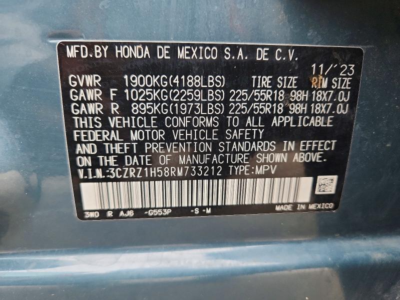 Aukcja sprzedaży 2024 Honda Hr-v, vin: 3CZRZ1H58RM733212, numer aukcji: 56116586
