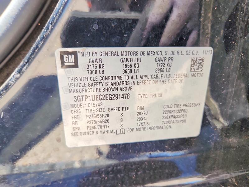 Auction sale of the 2014 Gmc Sierra, vin: 3GTP1UEC2EG291478, lot number: 57204386