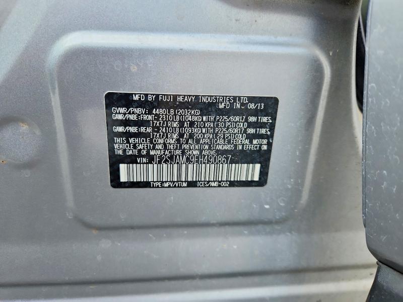 Aukcja sprzedaży 2014 Subaru Forester, vin: JF2SJAMC9EH490867, numer aukcji: 58077026