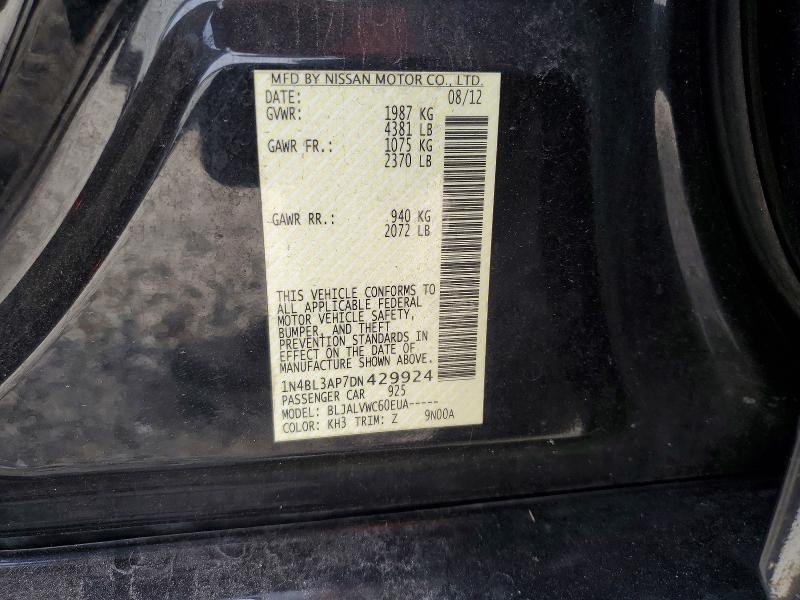 Aukcja sprzedaży 2013 Nissan Altima, vin: 1N4BL3AP7DN429924, numer aukcji: 54806776