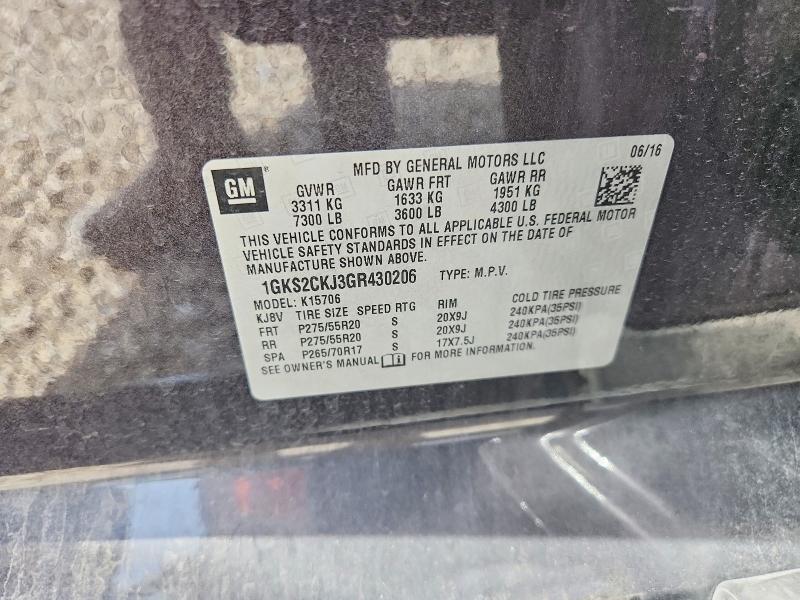 Продаж на аукціоні авто 2016 Gmc Yukon, vin: 1GKS2CKJ3GR430206, номер лоту: 54908926