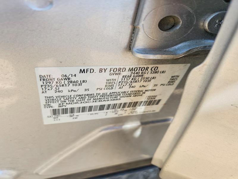56780006 :رقم المزاد ، 2FMDK3GC3EBA93885 vin ، 2014 Ford Edge مزاد بيع