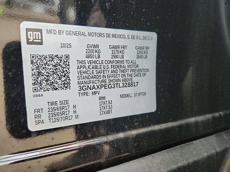 57649736 :رقم المزاد ، 3GNAXPEG3TL328817 vin ، 2026 Chevrolet Equinox مزاد بيع