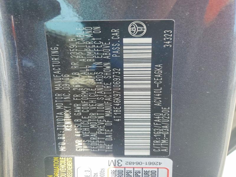 Продаж на аукціоні авто 2007 Toyota Camry, vin: 4T1BE46K97U069732, номер лоту: 59063056