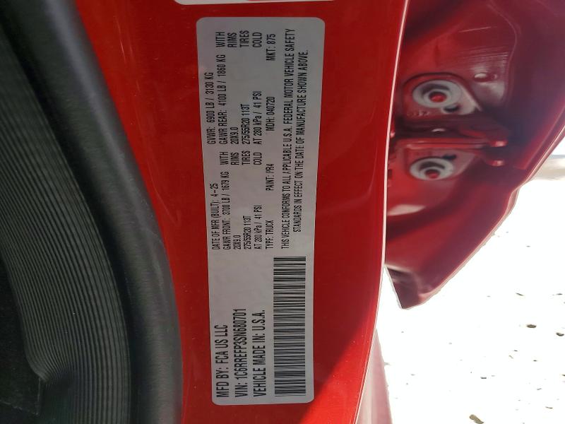 Aukcja sprzedaży 2025 Ram 1500, vin: 1C6RREFP3SN680701, numer aukcji: 58583676
