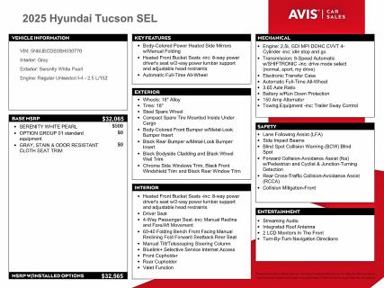 Aukcja sprzedaży 2025 Hyundai Tucson, vin: 5NMJBCDE0SH530770, numer aukcji: 58070796