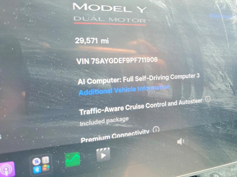 2023 Tesla Model Y მანქანა იყიდება აუქციონზე, vin: 7SAYGDEF9PF711908, აუქციონის ნომერი: 57266066