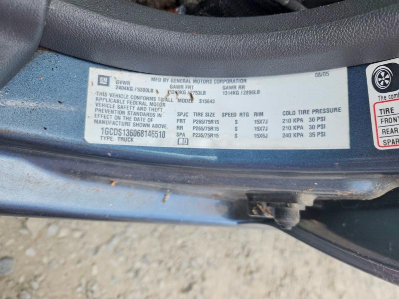 Auction sale of the 2006 Chevrolet Colorado, vin: 1GCDS136068146510, lot number: 57083986