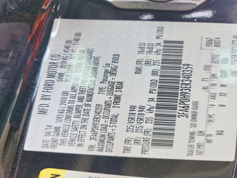 2014 Ford Fusion მანქანა იყიდება აუქციონზე, vin: 3FA6P0H93ER340359, აუქციონის ნომერი: 57566976