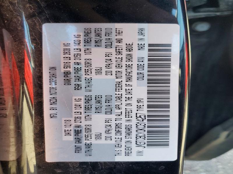 Aukcja sprzedaży 2019 Mazda Cx-9, vin: JM3TCBCY0K0314257, numer aukcji: 55685506