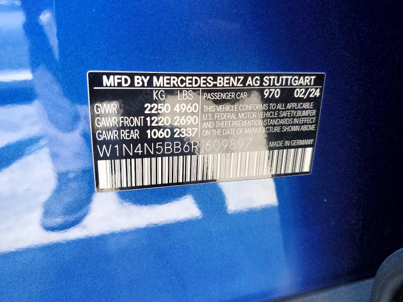 2024 Mercedes-benz Gla მანქანა იყიდება აუქციონზე, vin: W1N4N5BB6RJ609897, აუქციონის ნომერი: 56437026