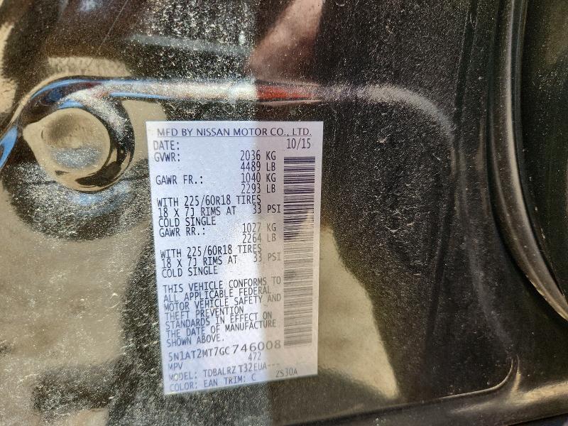 Aukcja sprzedaży 2016 Nissan Rogue, vin: 5N1AT2MT7GC746008, numer aukcji: 55775086