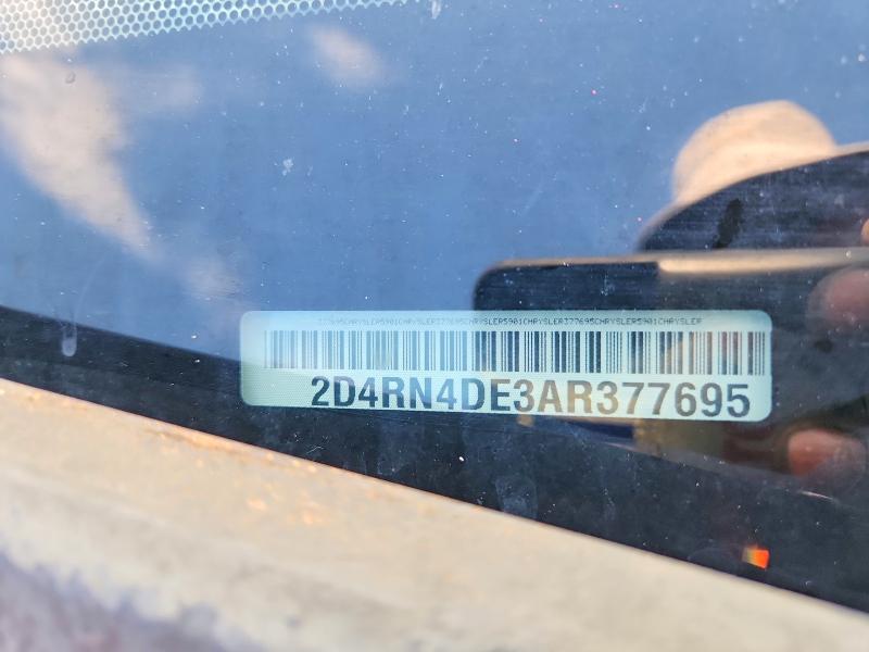 2010 Dodge Grand Caravan მანქანა იყიდება აუქციონზე, vin: 2D4RN4DE3AR377695, აუქციონის ნომერი: 56984966
