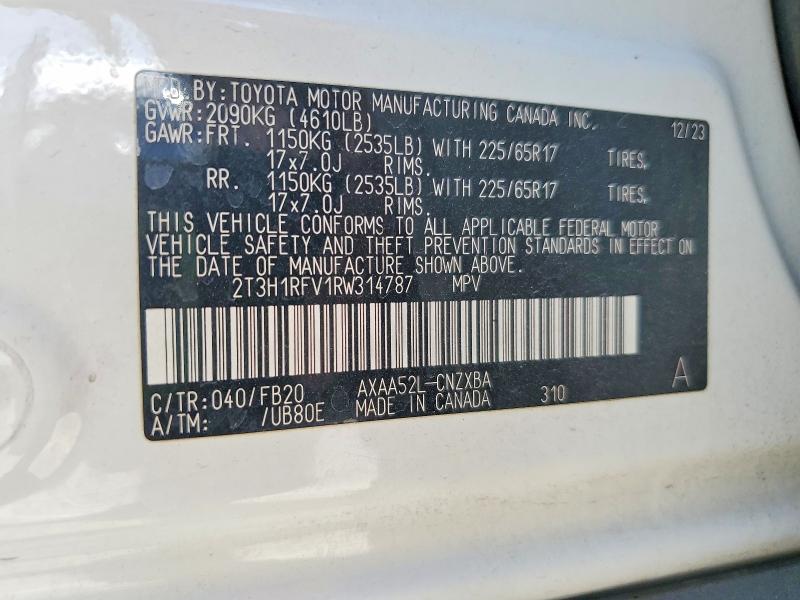 Aukcja sprzedaży 2024 Toyota Rav4, vin: 2T3H1RFV1RW314787, numer aukcji: 56463796