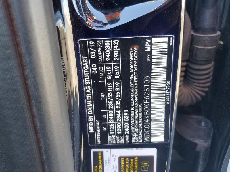 56459936 :رقم المزاد ، WDC0J4KB0KF628105 vin ، 2019 Mercedes-benz Glc Coupe مزاد بيع
