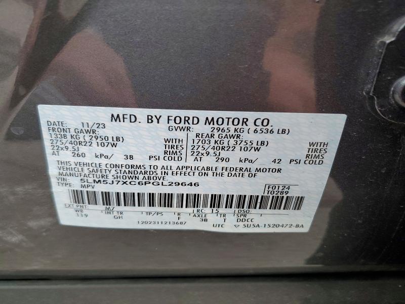 Продажа на аукционе авто 2023 Lincoln Aviator, vin: 5LM5J7XC6PGL29646, номер лота: 55736566