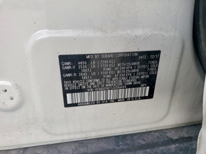 Продажа на аукционе авто 2018 Subaru Outback, vin: 4S4BSENC1J3284494, номер лота: 56430756